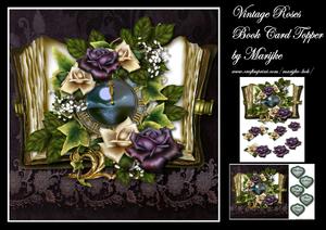 Vintage Roses Book Card Topper Mini Kit