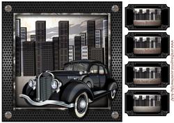 Male Card Topper Vintage Car