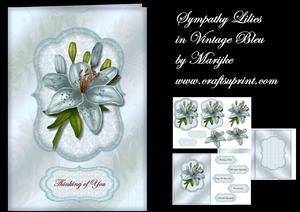 Sympathy Lilies in Vintage Bleu Mini Kit