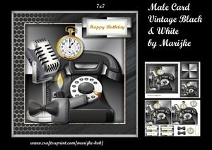 Male Card Vintage Black & White Mini Kit