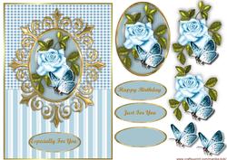 Classic Frame Bleu Roses