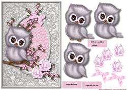 Cute Owl & Blossoms