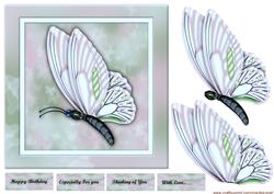 Beautiful Butterfly in Vintage Bleu