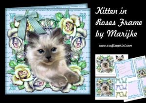 Kitten in Roses Frame Mini Kit