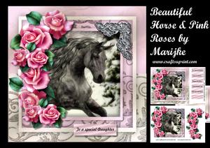 Beautiful Horse & Pink Roses Mini Kit