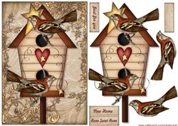 Vintage Birds New Home Quick Card