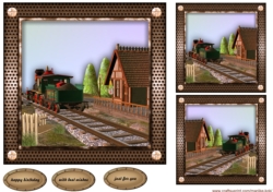 Male card Train Topper & Tags