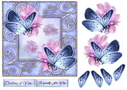 Beautiful Bleu  Butterflies Quick Card