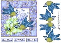 Beautiful Bleu Birds quick card