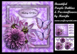 Beautiful Purple Dahlias & Passionflowers Mini Kit
