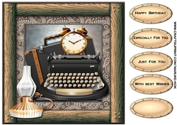 Male card Topper Typewrither