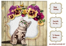 A Curious kitten Card Topper