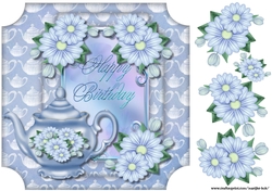 Teapot Flowers happy Birthday