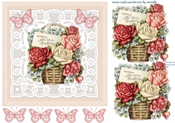 Vintage Roses basket