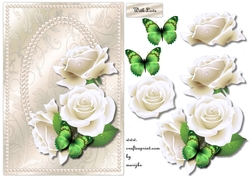 Elegant pearls and White Roses
