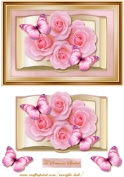 Book With Pink Roses & Butterflies