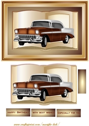 Book Vintage brown car male card