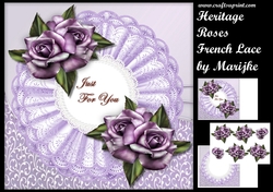 Heritage Roses On French Lace Topper