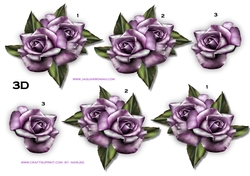 3 D Purple Roses