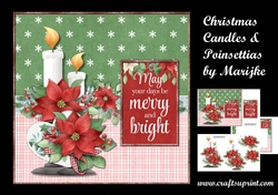 Christmas candles and poinsettias Mini Kit