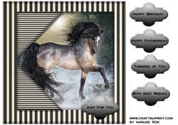 Male card Topper beautiful Horse 3