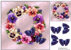 Violets & Butterflies card topper