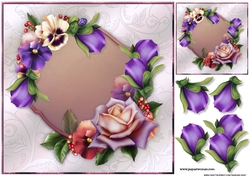 Violets & Roses card topper