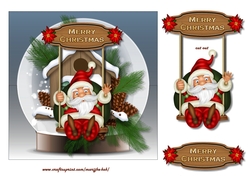 Snowglobe Santa on a swing