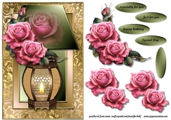 Classic Lamp & Gorgeous Roses