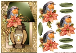 Classic Lamp &  Winter Bird