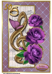 Music & Roses A4 Golden Wedding