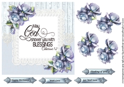 Beautiful Bleu Porcelain Roses on Lace