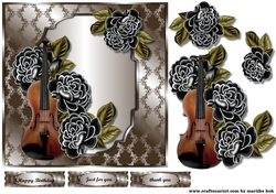 Male card  Music &  Black Roses