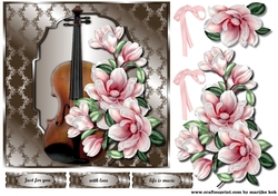 Music & Pink Magnolia Blossoms