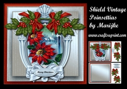Shield Vintage Poinsettias