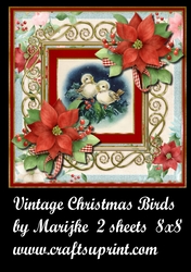 Vintage Christmas Birds Mini Kit