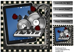 Male card tablet & Music
