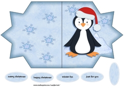 Shaped card Cut and Fold penquin