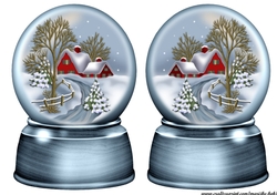 Snowglobe Snowy Village Toppers