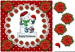 Cute Christmas snowman friends