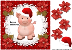 Cute Piggy happy Christmas