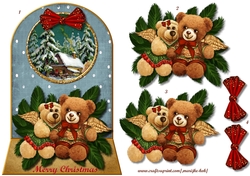 Christmas Teddie Bears Arch Topper