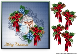 Vintage Deer Christmas Card
