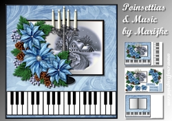 Bleu Poinsettias & Music  Mini Kit