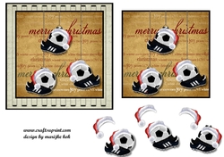 Christmas card Topper Football baubles