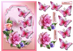 Beautiful Roses & Butterflies 