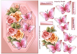 Glowing Roses & Butterflies