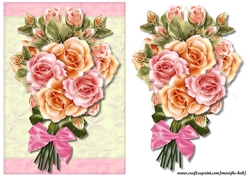 Bouquet Glowing Roses Card Topper