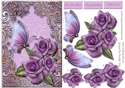 Perfect Purple Roses & Butterfly