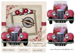 Male Card Vintage Car